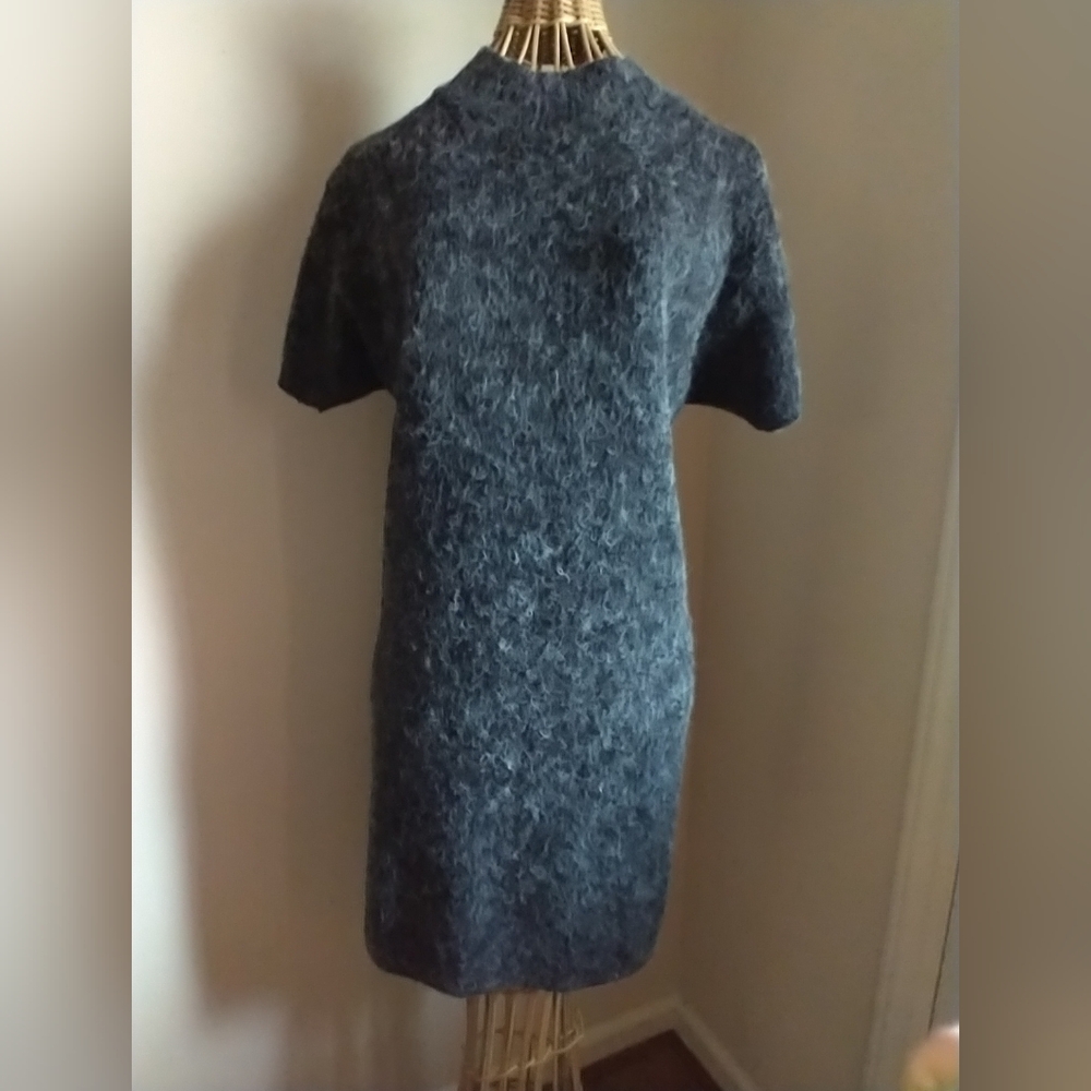Elegant Gray Women's Sweater Dress - Picture 7 of 10